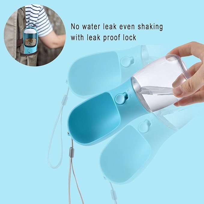 Dog Water Bottle Portable with Food Container.