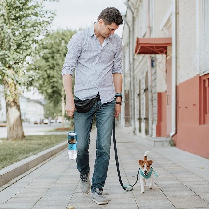 Dog Water Bottle Portable with Food Container.