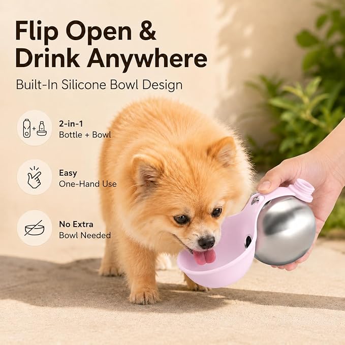 TM 2 in 1 Portable Dog Water Bottle with Bowl.