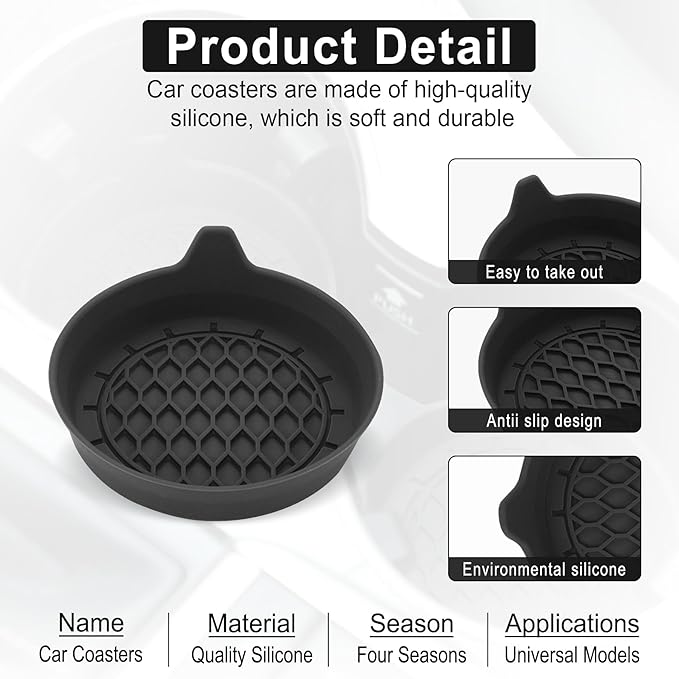 Car Cup Holder Silicone Liner Set.