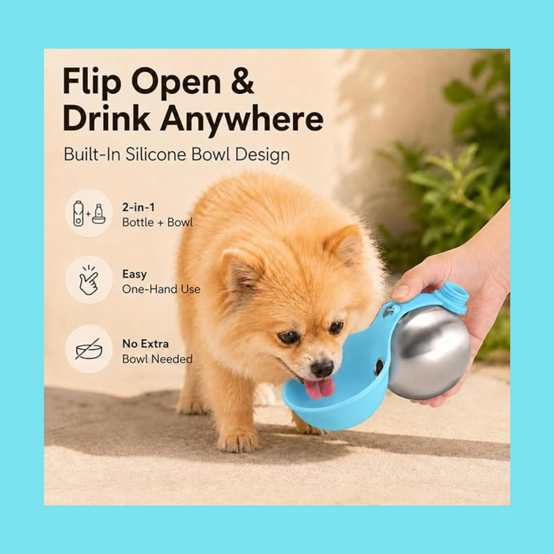TM 2 in 1 Portable Dog Water Bottle with Bowl.