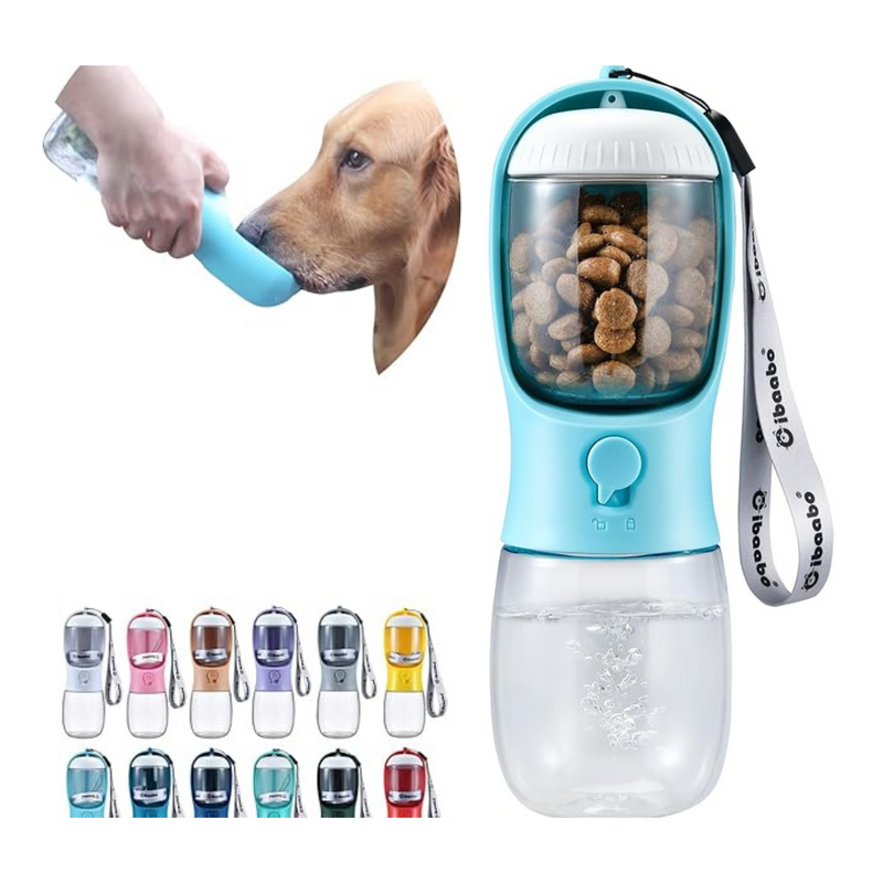 Dog Water Bottle Portable with Food Container.