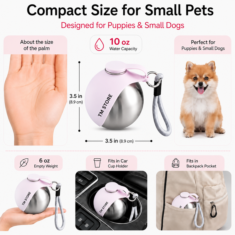 TM 2 in 1 Portable Dog Water Bottle with Bowl.